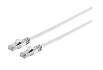 MicroConnect U/UTP CAT6A 3M White Flat Unshielded Network Cable, 
