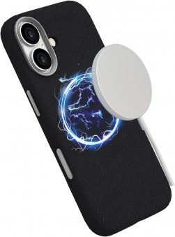 eSTUFF INFINITE (GRS) VENICE iPhone  17 Black Leather Magnetic 