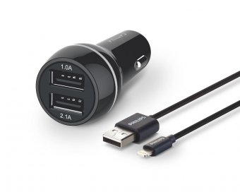 Philips Dual Car Charger,  5V/3.1A15.5W, iPhone, iPad, 