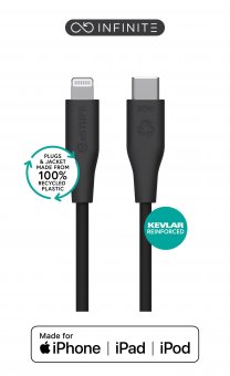 eSTUFF INFINITE (GRS) USB-C to  Lightning Cable MFI 1m Black. 