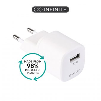 eSTUFF INFINITE (GRS) USB-A Charger  EU 12W. 1 x USB-A. White. 98% 