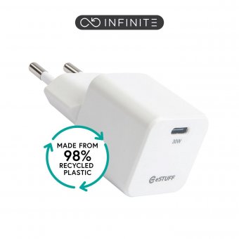 eSTUFF INFINITE (GRS) USB-C Charger  EU PD 30W GaN. 1 x USB-C. 