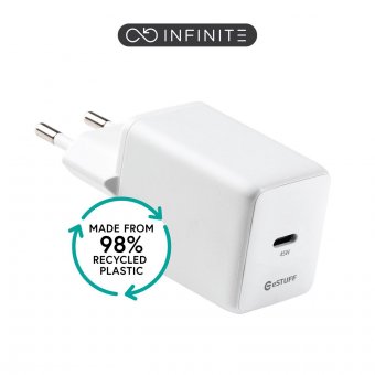 eSTUFF INFINITE (GRS) USB-C Charger  EU PD 45W GaN. 1 x USB-C. 