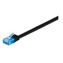 MicroConnect U/UTP CAT6A 1M Black Flat Unshielded Network Cable, 