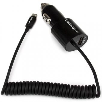 StarTech.com DUAL TABLET CAR CHARGER - 2 PORT MICRO USB & USB - 21W 