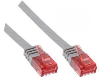 MicroConnect U/UTP CAT6 2M Grey Flat Unshielded Network Cable, 