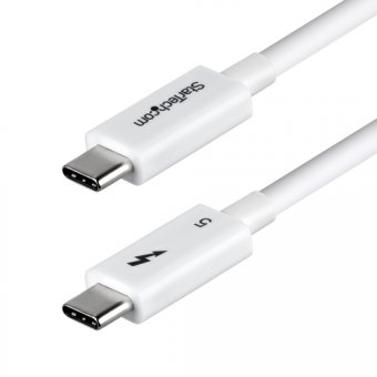 StarTech.com - Câble Thunderbolt - Thunderbolt 5 (M) pour Thunderbolt 5 (M) - USB4 / Thunderbolt 3 / Thunderbolt 4 / Thunderbolt 5 / DisplayPort 2.1 - 50 cm - support 4K, support 8K, passif, Alimentation USB (240 W) - blanc 