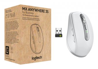 Logitech MX Anywhere 3S for Business - Souris - pour droitiers - optique - 6 boutons - sans fil - Bluetooth - récepteur USB Logitech Logi Bolt - gris pâle 