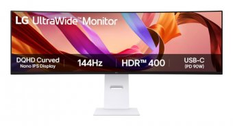 LG UltraWide 49U950A-W - Écran LED - incurvé - 49" - 5120 x 1440 Dual Quad HD @ 144 Hz - Nano IPS - 1000:1 - DisplayHDR 400 - 1 ms - 2xHDMI, DisplayPort, USB-C - haut-parleurs 