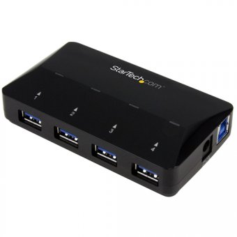 Startech Hub USB 3.0 à 4 ports plus port dédié à la charge - Concentrateur USB avec station de charge rapide - 1x 2,4 A - Commutateur de partage des périphériques USB - 4 x SuperSpeed USB 3.0 - de bureau - pour P/N: SDMSDRWU3AC, USB312SAT3CB, USB315CB2M, 