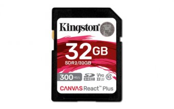 Kingston Canvas React Plus - Carte mémoire flash - 32 Go - Video Class V90 / UHS-II U3 / Class10 - SDXC UHS-II 
