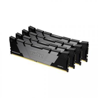Kingston FURY Renegade - DDR4 - kit - 32 Go: 4 x 8 Go - DIMM 288 broches - 3600 MT/s / PC4-28800 - CL16 - 1.2 V - mémoire sans tampon - non ECC - noir 