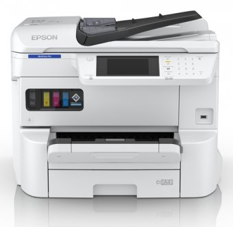Epson WorkForce Pro EM-C7100DWF - Imprimante multifonctions - couleur - jet d'encre - A3 (297 x 420 mm) (original) - A3 (support) - jusqu'à 22 ppm (copie) - jusqu'à 25 ppm (impression) - 335 feuilles - 33.6 Kbits/s - Gigabit LAN, Wi-Fi(ac), USB 3.0, USB 2 
