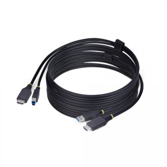 StarTech.com 10ft (3m) HDMI and USB 5Gbps KVM Cable - Câble clavier / vidéo / souris (KVM) - HDMI, USB type A (M) pour HDMI, USB Type B (M) - 3 m - support pour 4K60Hz, prise en charge de HDR10 - noir 