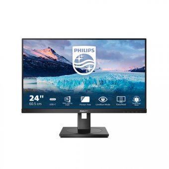 Philips S-line 243S1 - Écran LED - 24" (23.8" visualisable) - 1920 x 1080 Full HD (1080p) @ 75 Hz - IPS - 300 cd/m² - 1000:1 - 4 ms - HDMI, DisplayPort, USB-C - haut-parleurs - noir texturé 