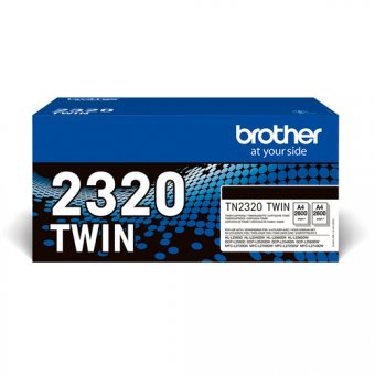 Brother TN2320 TWIN - Pack de 2 - à rendement élevé - noir - original - cartouche de toner - pour Brother DCP-L2500D, DCP-L2540DN, DCP-L2560DW, HL-L2360DN, HL-L2365DW, MFC-L2700DN 