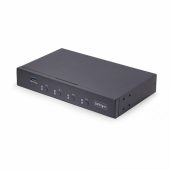 StarTech.com Switch KM à 4 Ports, Commutation de la Souris/Switch USB 3.0 - Commutateur souris/clavier - 1 utilisateur local - de bureau - Conformité TAA 