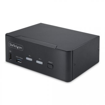 StarTech.com Switch KVM DisplayPort 2 Ports, 8K 60Hz / 4K 144Hz, DP 1.4 - Commutateur écran-clavier-souris/audio/USB - 2 x KVM / audio / USB - 1 utilisateur local - de bureau - Conformité TAA 