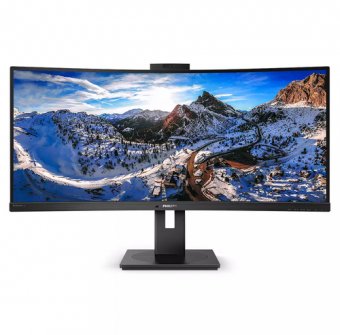 Philips P-line 346P1CRH - Écran LED - incurvé - 34" - 3440 x 1440 WQHD @ 100 Hz - VA - 500 cd/m² - 3000:1 - DisplayHDR 400 - 4 ms - HDMI, DisplayPort, USB-C - haut-parleurs - texture noire 