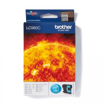 Brother LC980C - Cyan - original - cartouche d'encre - pour Brother DCP-145, 163, 165, 167, 193, 195, 197, 365, 373, 375, 377, MFC-250, 290, 295, 297 
