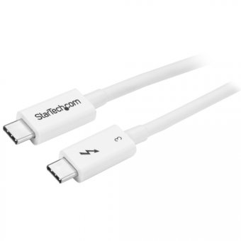 StarTech.com 1.6ft (50cm) Thunderbolt 3 Cable, 40Gbps, 100W PD, 4K/5K Video, Thunderbolt-Certified, Compatible w/ TB4/USB 3.2/DisplayPort - Câble Thunderbolt - 24 pin USB-C (M) pour 24 pin USB-C (M) - USB 3.1 Gen 2 / Thunderbolt 3 / DisplayPort 1.2 - 50 c 