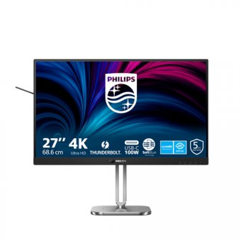 Philips 27B2U6903 - 6000 Series - écran LED - 27" - 3840 x 2160 4K UHD (2160p) @ 60 Hz - IPS - 350 cd/m² - 1000:1 - 4 ms - Thunderbolt 4, 2xHDMI, DisplayPort - haut-parleurs - argent, Charbon 