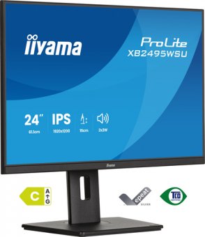 iiyama ProLite XB2495WSU-B1 - Écran LED - 24" (24.1" visualisable) - 1920 x 1200 @ 100 Hz - IPS - 350 cd/m² - 1500:1 - 4 ms - HDMI, DisplayPort - haut-parleurs - noir, mat 
