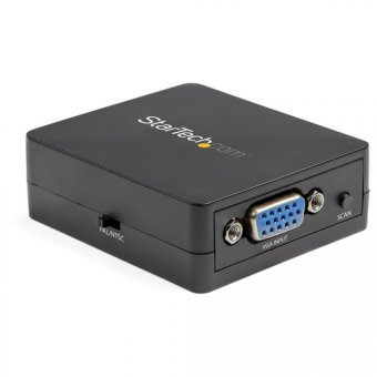 StarTech.com Convertisseur vidéo composite vers VGA - Alimentation USB - Adaptateur vidéo - VGA / S-Video / vidéo composite - HD-15 (VGA) femelle pour 4 broches mini-din, RCA femelle - noir - actif 