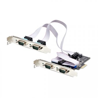 StarTech.com Carte Série PCIe à 4 Ports, Carte 4 Ports RS232/RS422/RS485 - Adaptateur série - PCI Express x1 profil bas - RS-232 x 4 - noir - Conformité TAA 
