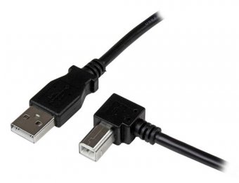 StarTech.com Câble USB 2.0 Type A vers USB Type B Coudé à droite Mâle / Mâle - Adaptateur pour imprimante 2 m Noir - Câble USB - USB type B (M) pour USB (M) - USB 2.0 - 2 m - connecteur à 90 ° - noir 