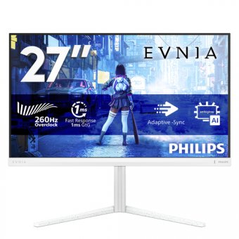 Philips Evnia 5000 27M2N5201P - Écran LED - jeux - 27" - 1920 x 1080 Full HD (1080p) @ 240 Hz - Fast IPS - 1000:1 - HDR10 - 0.3 ms - 2xHDMI, DisplayPort - blanc 