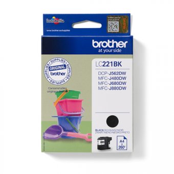 Brother LC221BK - Noir - original - cartouche d'encre - pour Brother DCP-J562DW 
