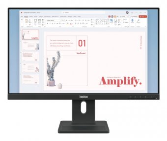 Lenovo ThinkVision E24-40 - Écran LED - 24" (23.8" visualisable) - 1920 x 1080 Full HD (1080p) @ 100 Hz - IPS - 250 cd/m² - 1300:1 - 4 ms - HDMI, VGA, DisplayPort - haut-parleurs - noir corbeau 