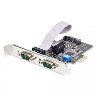 StarTech.com 2-Port Serial PCIe Card, Dual-Port RS232/RS422/RS485 Card - Adaptateur série - PCI Express x1 profil bas - RS-232 x 2 - noir - Conformité TAA 