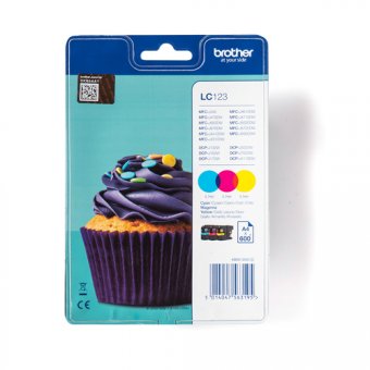 Brother LC123 RainbowPack - Jaune, cyan, magenta - original - blister - cartouche d'encre - pour Brother DCP-J100, DCP-J105, DCP-J132W, DCP-J172W, DCP-J4110DW, DCP-J552DW, DCP-J752DW 