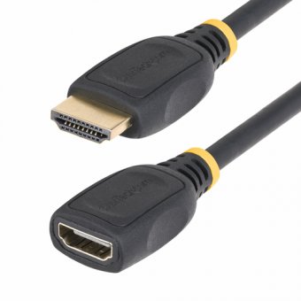 StarTech.com Câble d'Extension HDMI 2.0 de 50 cm, Câble HDMI, 4K60Hz, M/F - High Speed - câble de rallonge HDMI - HDMI mâle pour HDMI femelle - 50 cm - blindé - noir - passif, support pour 4K60Hz 