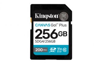 Kingston Canvas Go! Plus - Carte mémoire flash - 256 Go - Video Class V30 / UHS-I U3 / Class10 - SDXC UHS-I 