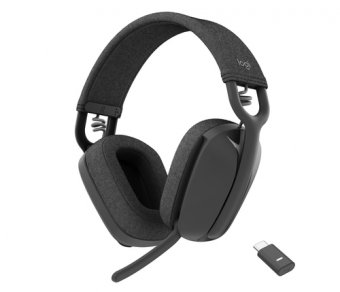 Logitech Zone Vibe Wireless - Micro-casque - circum-aural - Bluetooth - sans fil - USB-C via un adaptateur Bluetooth - graphite - Optimisé pour la CU 