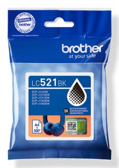 Brother LC521BK - Noir - original - pack d'oreillers - cartouche d'encre - pour Brother DCP-J1260W, DCP-J1310DW, DCP-J1313DW, DCP-J1460DW 