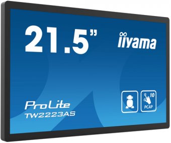 iiyama ProLite TW2223AS-B2 - Ordinateur Android - PC à écran tactile 1 RK3399 - RAM 4 Go - SSD - eMMC 32 Go - Cortex-A72 + A53 - Bluetooth 5.2, Gigabit Ethernet - Android 12 - moniteur : LED 21.5" 1920 x 1080 (Full HD) écran tactile - noir, mat 