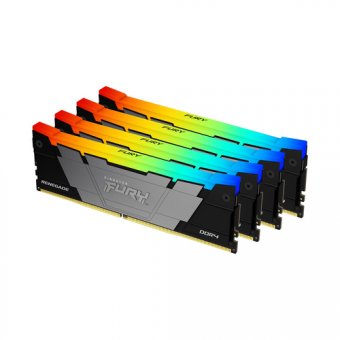 Kingston FURY Renegade RGB - DDR4 - kit - 128 Go: 4 x 32 Go - DIMM 288 broches - 3600 MT/s / PC4-28800 - CL18 - 1.2 V - mémoire sans tampon - non ECC - noir 