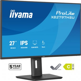iiyama ProLite XB2797HSU-B1 - Écran LED - 27" - 1920 x 1080 Full HD (1080p) @ 120 Hz - IPS - 350 cd/m² - 1500:1 - 4 ms - HDMI, DisplayPort - haut-parleurs - noir, mat 