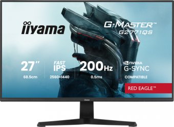 iiyama G-MASTER Red Eagle G2771QS-B1 - Écran LED - jeux - 27" - 2560 x 1440 WQHD @ 200 Hz - Fast IPS - 350 cd/m² - 1200:1 - 0.2 ms - HDMI, DisplayPort - haut-parleurs - noir, mat 