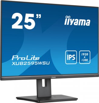 iiyama ProLite XUB2595WSU-B5 - Écran LED - 25" - 1920 x 1200 WUXGA - IPS - 300 cd/m² - 1000:1 - 4 ms - HDMI, VGA, DisplayPort - haut-parleurs - noir, mat 