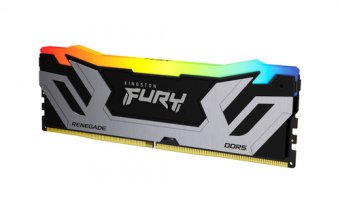 Kingston FURY Renegade RGB - DDR5 - module - 24 Go - DIMM 288 broches - 4200 MHz / PC5-67200 - CL40 - 1.45 V - mémoire sans tampon - on-die ECC - noir et argent 
