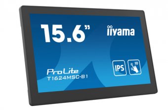 iiyama ProLite T1624MSC-B1 - Écran LED - 15.6" - écran tactile - 1920 x 1080 Full HD (1080p) - IPS - 450 cd/m² - 800:1 - 25 ms - HDMI - haut-parleurs - noir, mat 