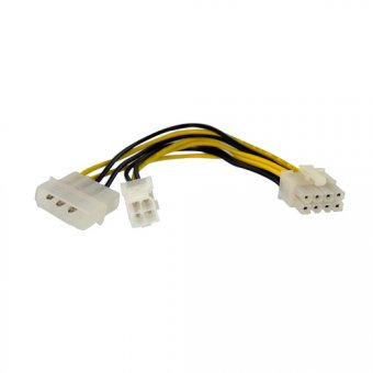 StarTech.com Adaptateur d?alimentation EPS 15 cm 4 broches vers 8 broches avec LP4 - F/M - Adaptateur secteur - ATX12V 4 broches (F) pour 8 broches EPS12V, alimentation interne 4 pin (5 V) (M) - 15.2 cm 