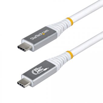 StarTech.com - Câble USB - USB-C (M) pour USB-C (M) - USB4 / Thunderbolt / DisplayPort 2.1 - 151.33 cm - support 4K 120 Hz, support pour 8K60Hz, gamme de puissance étendue (EPR), support pour Power Delivery 3,1 - blanc 