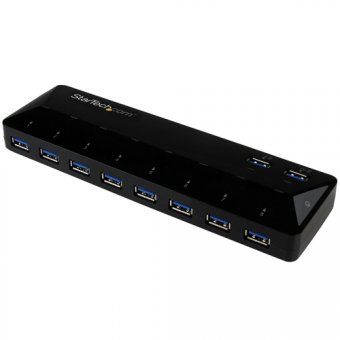 Startech Hub USB 3.0 à 10 ports avec ports de charge et synchronisation - Concentrateur USB avec ports de charge rapide - 2x 1,5 A - Commutateur de partage des périphériques USB - 10 x SuperSpeed USB 3.0 - de bureau - pour P/N: DKWG30DPHPD, DKWG30DPHPDU, 