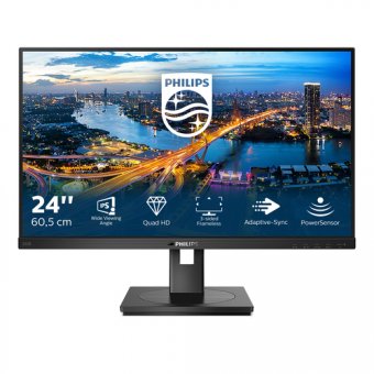 Philips B Line 245B1 - Écran LED - 24" - 2560 x 1440 QHD @ 75 Hz - IPS - 250 cd/m² - 1000:1 - 4 ms - HDMI, DVI-D, DisplayPort - haut-parleurs - texture noire 